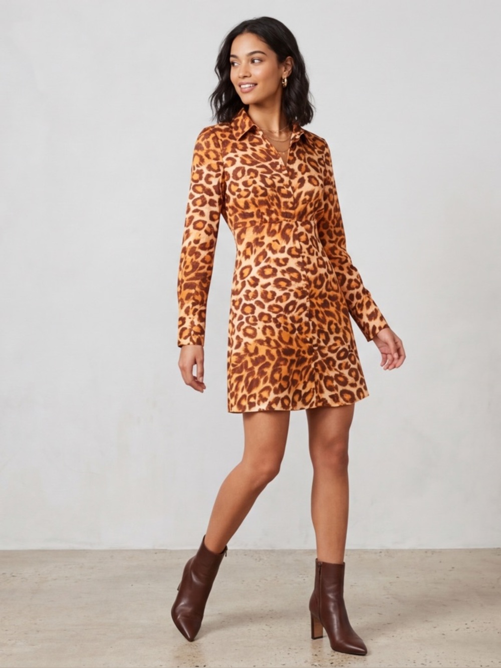 Kate Spade Panthera Leopard Print Button Front Shirt Dress - Size 2